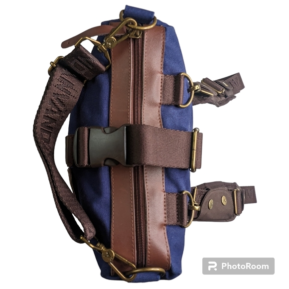 ANVÄNDA A Great Freakin Bag Blue Canvas Vegan Leather Padding Multi Purpose Use - Picture 13 of 16